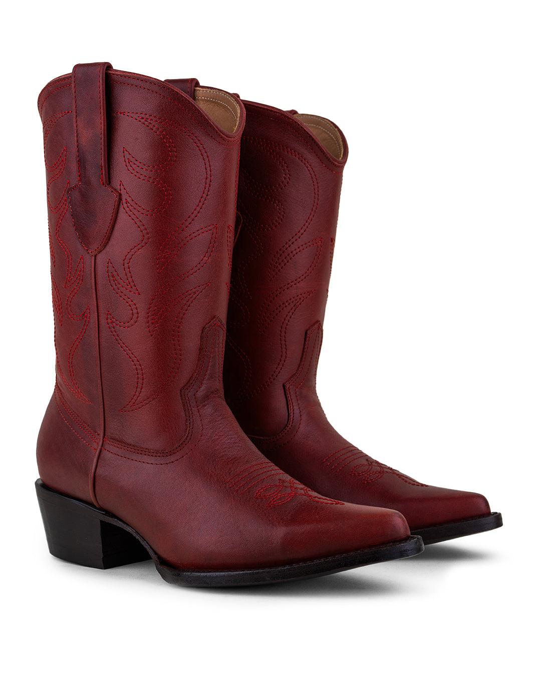 Botas Rvaqueras Rojas Altas Santa Bárbara Res Roja | Bota Vaquera De Res | Vaquero Vaquera ...