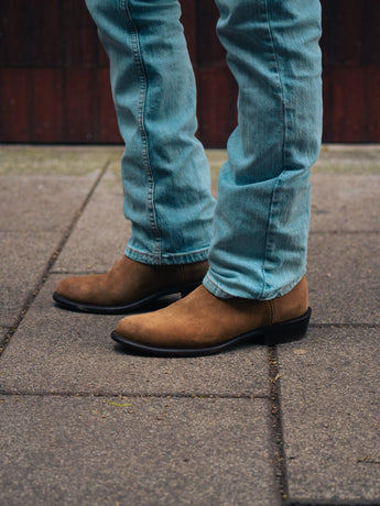 Alamo Bota Vaquera de Gamuza Miel Para Hombre Vaquero Vaquera