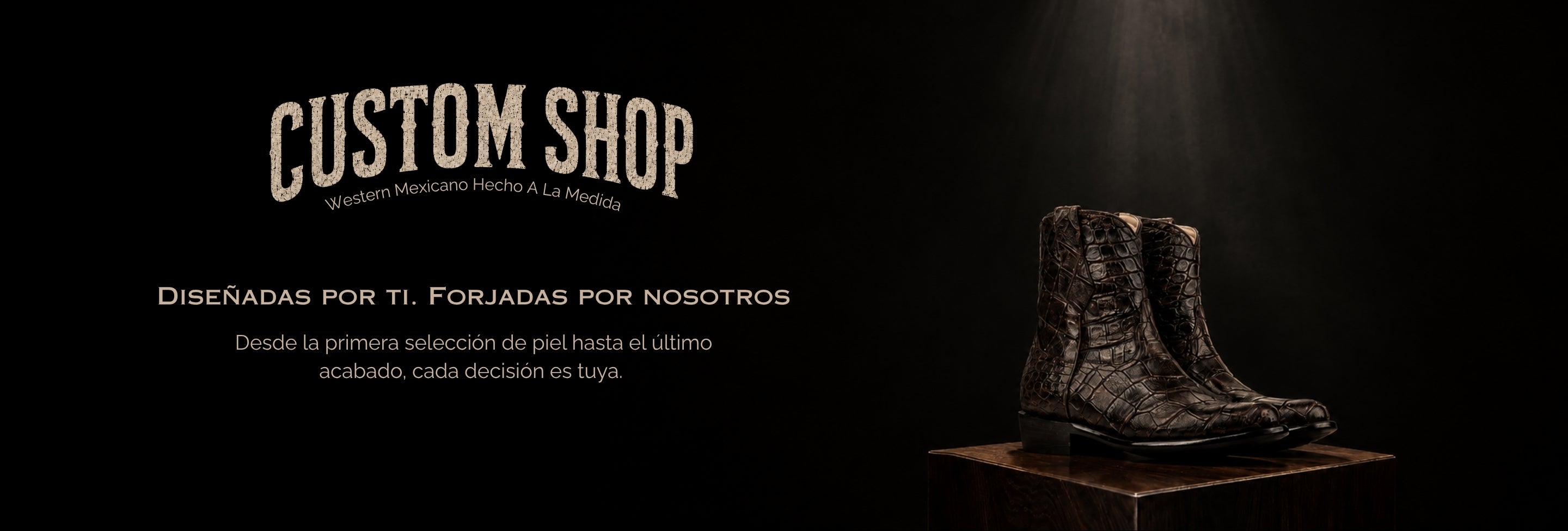 Custom Shop. Diseñadas por ti. Forjadas por nosotros. Desde la primera selección de piel hasta el último acabado, cada decisión es tuya.