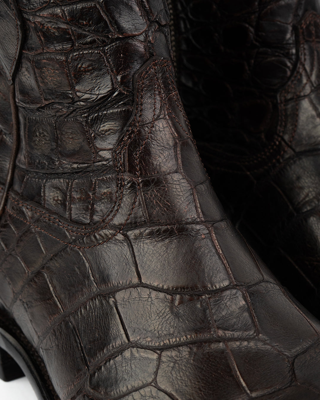Detalle de la textura American Alligator color Ébano